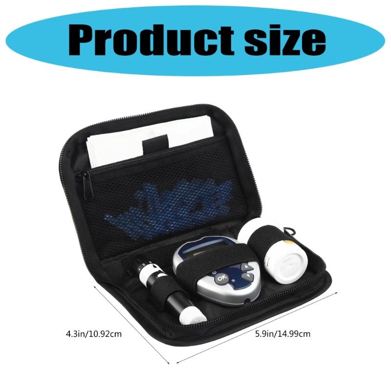 Prerequisites Glucose Test Set Travel Case With Protective Dividers Waterproof Fabric For Diabetic Management Essentials