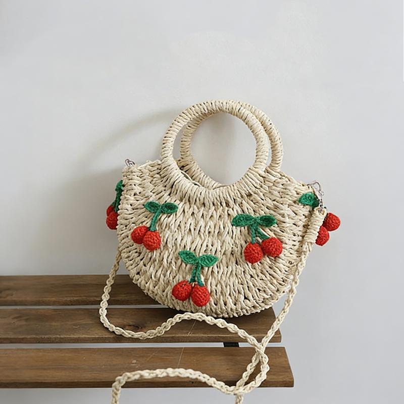 Bohemian Style Straw Handbag High Quality Multi Functional Shopping Bag Suitable For Travel and Vacation KTB