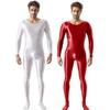 Mens Oil Glossy Bodystocking Full Bodysuit Long Sleeve Unitard Jumpsuits Stretchy Sheer Silky Romper Club Party Workout Onesie