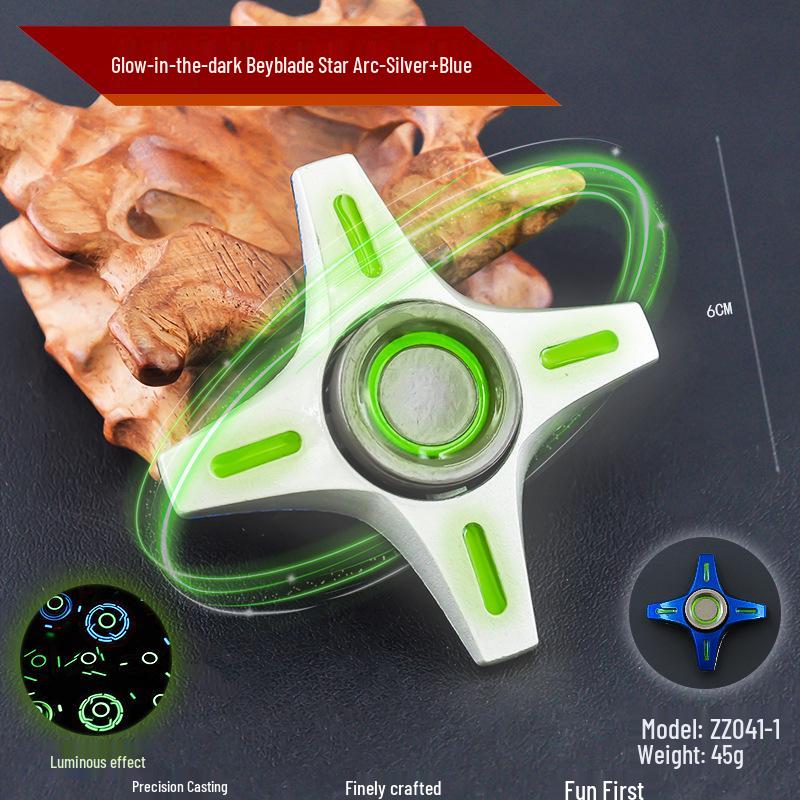 Luminous All-Metal Finger Spinner Set - Long Spin Time & Stress-Relief Toy