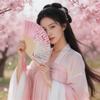 Ancient Style Chinese Hanfu Dance Fan: 6-Inch Single-Sided Folding Fan for Women