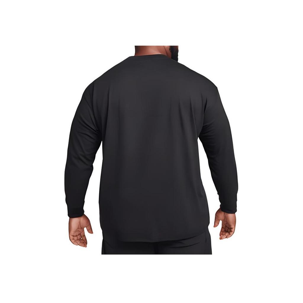 Nike ACG Embroidered Logo Ribbed Crew Neck Long Sleeve T-Shirt Men Tops Black DR7753-011