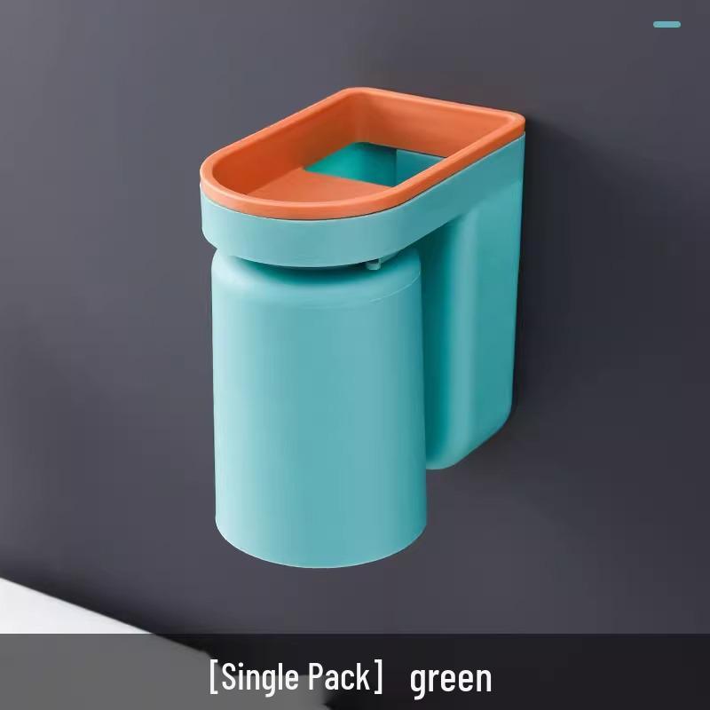 Wall-Mounted Toothbrush Holder & Cup Set - Punch-Free Bathroom Storage 