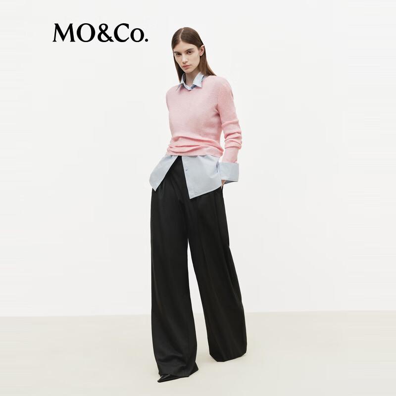 MO&Co. Women's High Waist Straight Leg Trousers