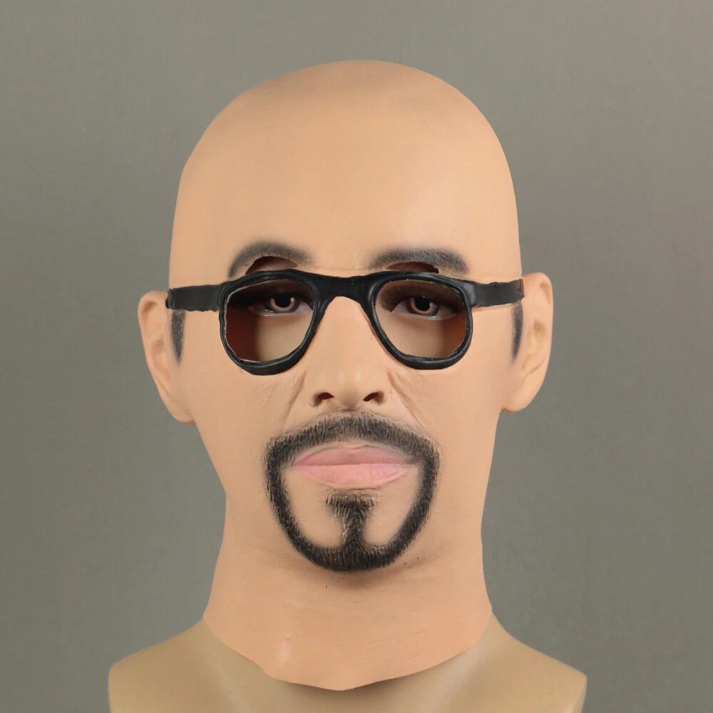 Реалистичная мужская маска, латексная маска для лица для лысых мужчин Adult size бежевый