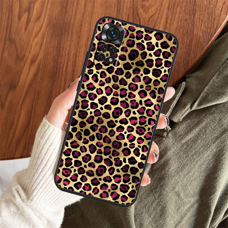 Luxury Leopard Case For Xiaomi Redmi Note 14 Pro 13 12 11 10 15 Pro Plus Redmi 13 C 15 10C 12C 14C 15C Cover
