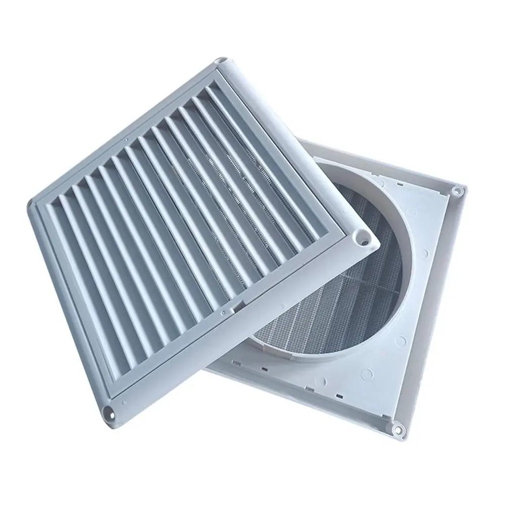 PP Air Vent Grille Ventilation Cover With Flaps With Insect Screen 150*150mm/200*200mm Louver Vent Air System Net Cover Screen