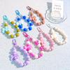 Pink Pearl Bow Keychain Beaded Pendant Anti-Lost Rope Mobile Phone Chain Earphone Bag Car Keychain Backpack Accessory