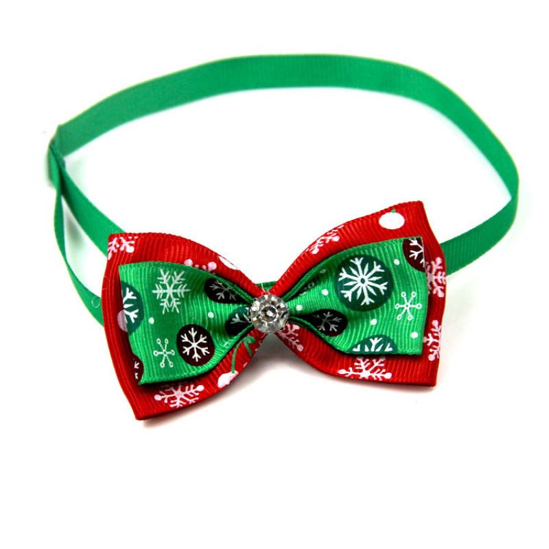 Pet  Collar Christmas Series Adjustable Flashing Diamonds Pet Bow Tie Collar