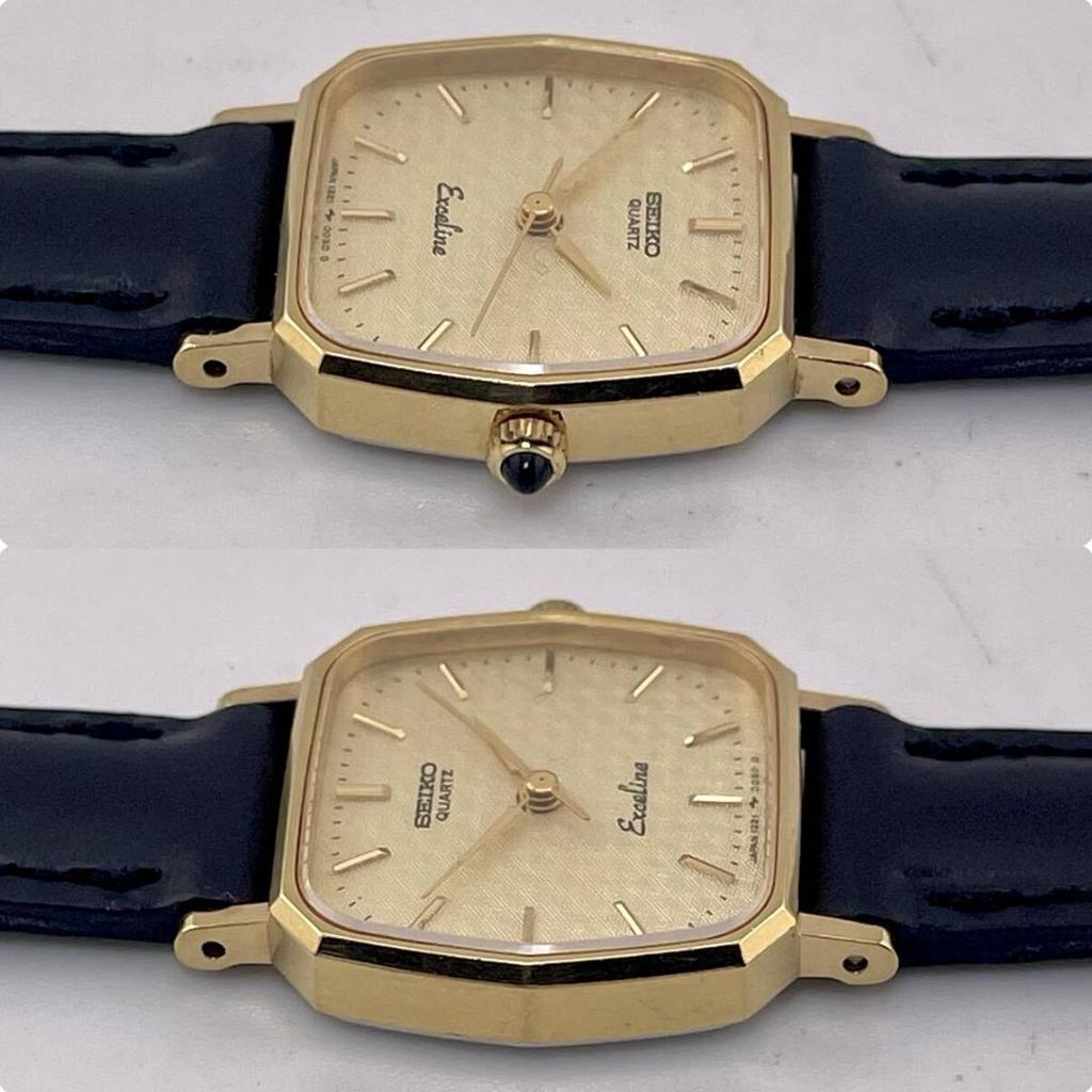 [USED] Battery/Band/Operating Seiko Exceline Guilloche Gold Watch
