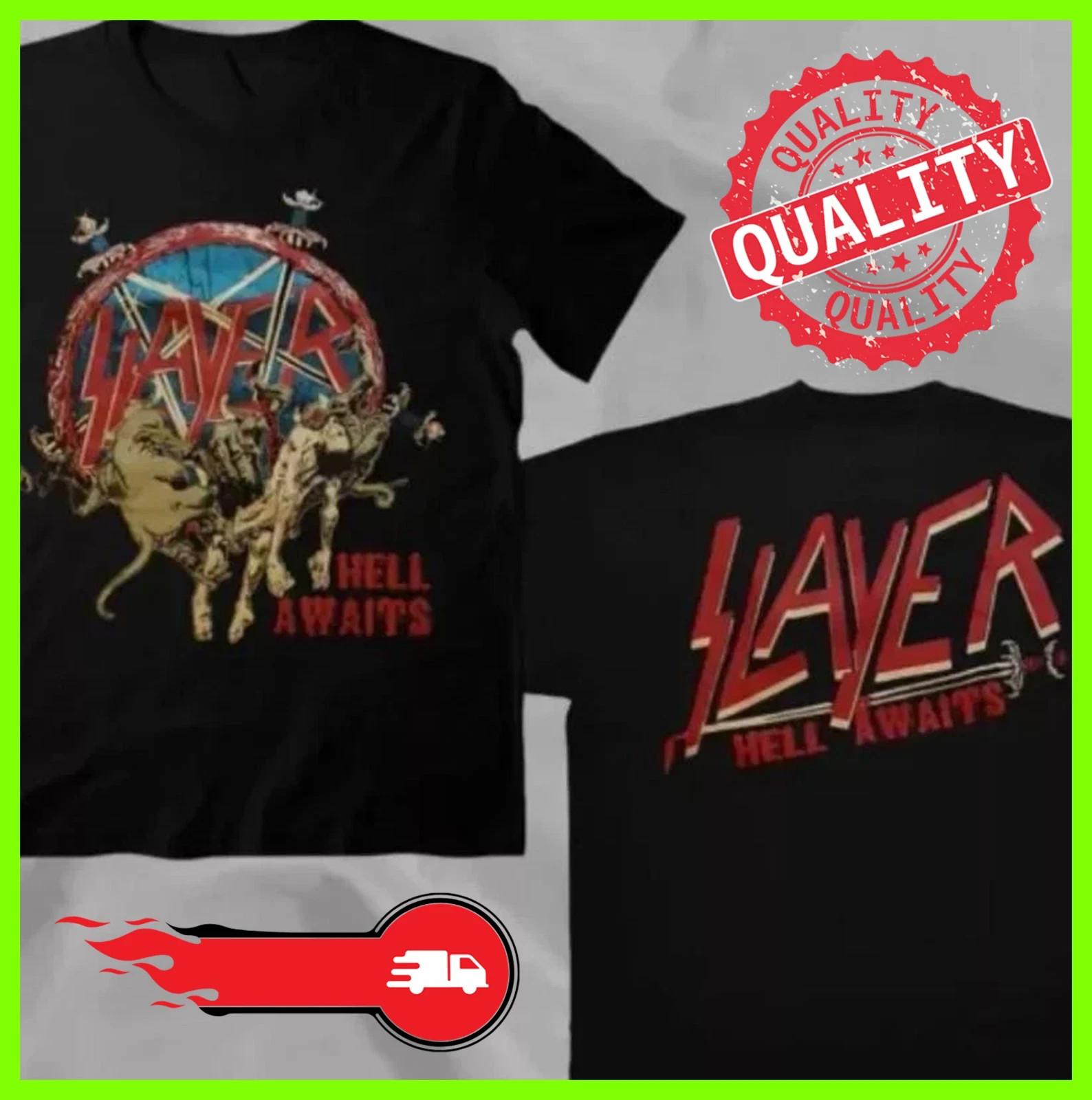 Slayer Hell Awaits Tour Double Sided T-Shirt For Fans L
