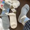 Socks Autumn Color Rhombus Retro Medium Tube Socks Tide Korean College Simple Wind Stacking Socks