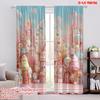 2pcs,2D Plane Printing Curtains Digital Printed Dreamlike Candy Versatile Durable Polyester (without Rod) Decorations For Home