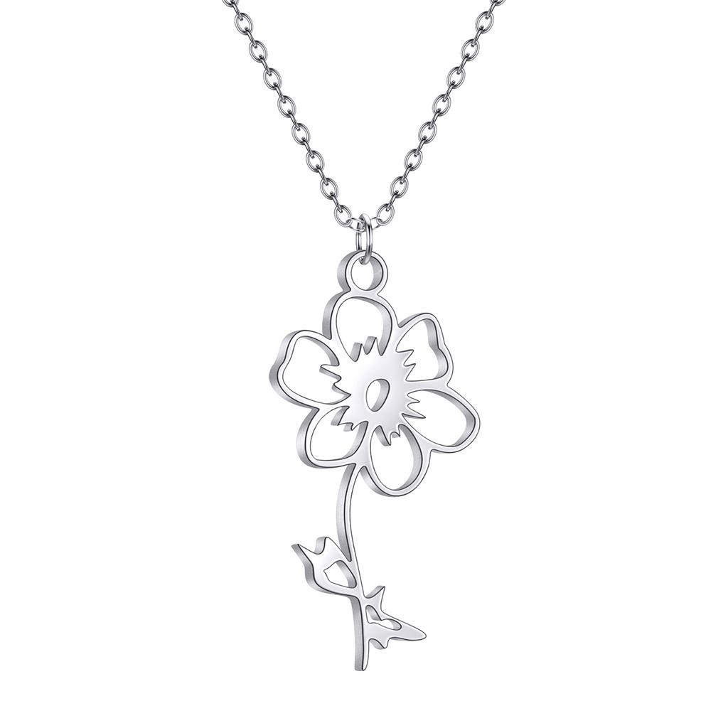 Kinitial Geburtsmonat Blume Halskette Für Mädchen Koreanische Mode Damen Choker Halskette Sommer Hals Schmuck Großhandel