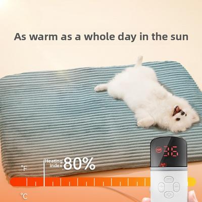 Manta Eléctrica Removible para Mascotas Almohadilla Calefactora para Gatos Temperatura Constante Temporizador Perro Impermeable Antiarañazos Colchón Eléctrico Suministros para Mascotas