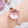 Rose Gold Temperament Socialite Watch Woman, Trendy Plaid Creative Bracelet Watch, Student Waterproof Fashion Watch