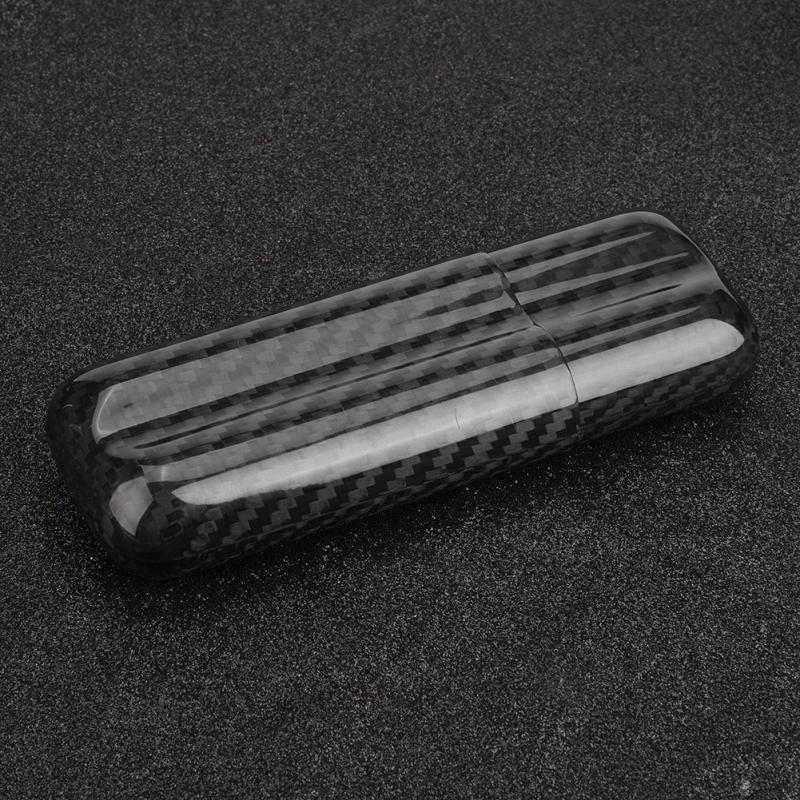 Carbon Fiber Cigar Holders Case Humidors 2 Tube Cigar Storage Box Travel Case Car