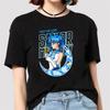 Anime Sailor Moon 18 Different Patterns Summer Printed Casual Black Short Sleeves Cotton Tops O Neck Women T Shirts