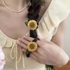 2Pcs Elastic Sunflower Hair Tie Fashion Hair Accesories Unique Hair Clip For Adding Style To Everyday And Special Event