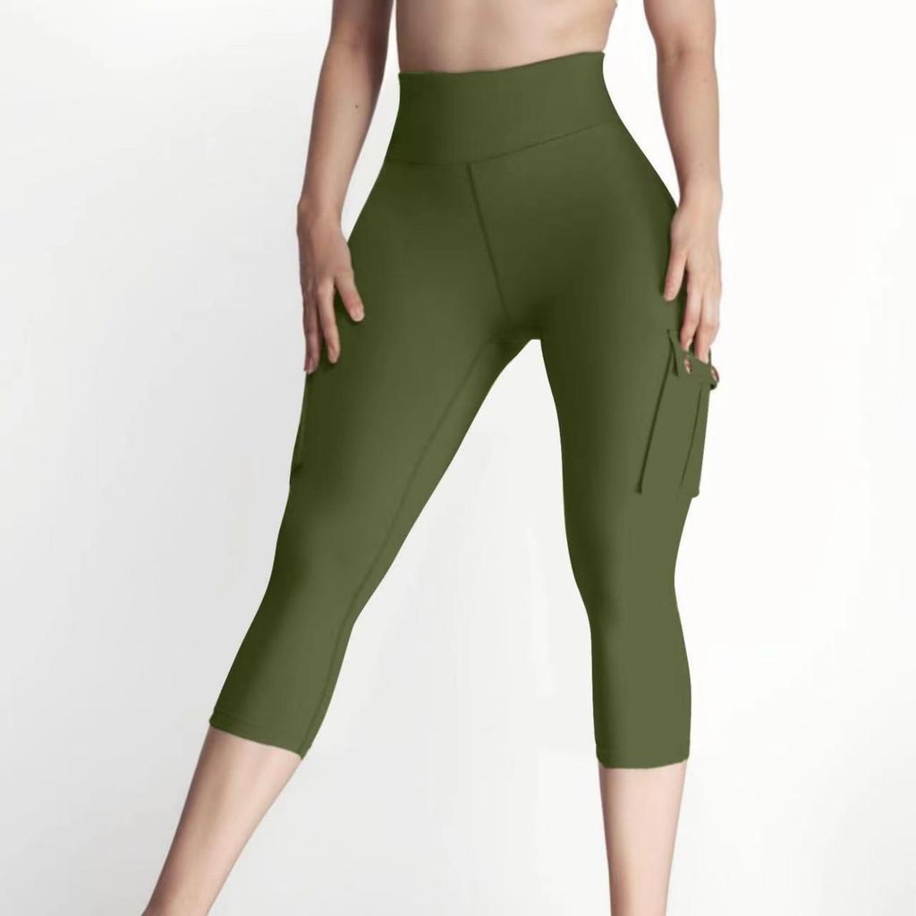 Women's Pocket Workout Fitness Pants High Elastic Tight Yoga Pants Running Pants