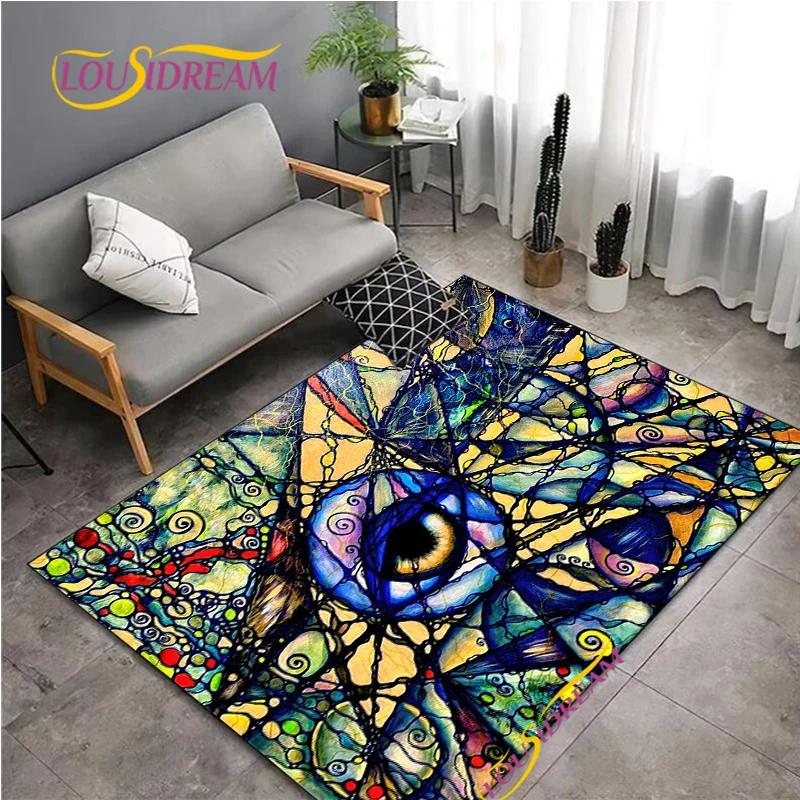 Evil Eye Pattern Nordic Style Area Rug Living Room Bedroom Decorat Yoga Carpet Door Un-slip Floor Mat Photography Props Alfombra