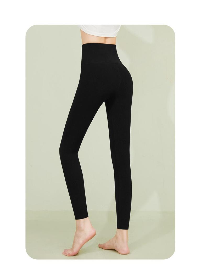 2025 Women's Slimming Seamless Velvet Lined Pants - High Waist, Plus Size Leggings for Warmth In Autumn/Winter