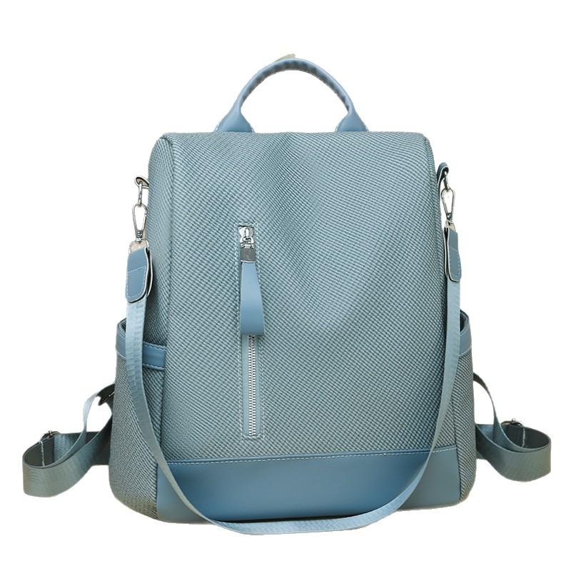 Schoolbag Soft Leather Backpack Women's 1011 New Trend Woven Bag Fashion Light School Bag Simple Versatile Travel Back