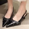Fashion Women Pointed Toe Sandals High Heels Shoes Woman Slippers Slingbacks 2025 Summer Designer Dress Trend Buckle Sexy Pumps Mujer