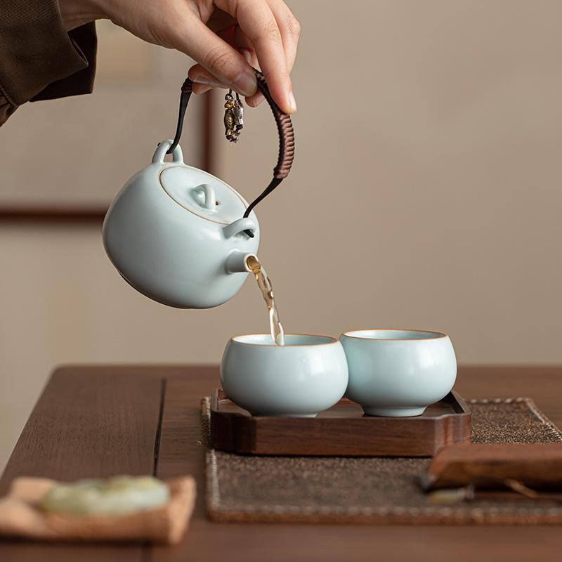 Ru Ugn Tianqing Lyftbalk Kanna Kung Fu Teset Keramik Liten Tekanna Tedrickning Hushåll Tevattenkittel Enkel Kanna Te Servis