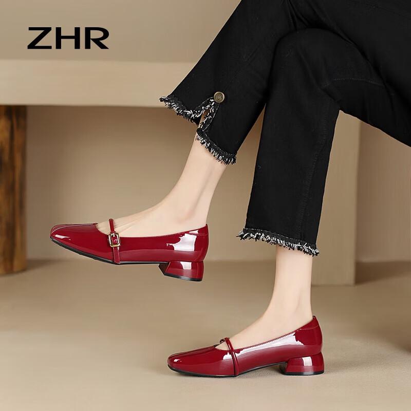 ZHR Women s Retro Gold Buckle Mary Jane Shoes EU 37