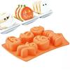 2Pcs Halloween Silicone Baking Molds with Pumpkin Skeleton Head Bat Ghost Shape Cake Mold Cupcake Chocolate Mold Halloween DIY Baking Tools