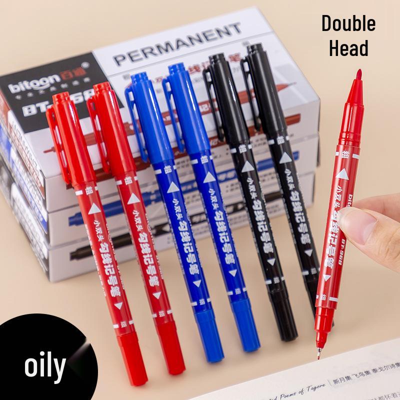 Baitong BT-968 Double-Ended Quick-Dry Black Outline Marker Black 1 Piece