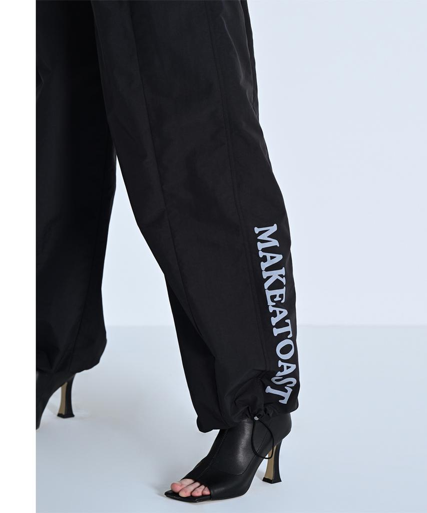 MAKE A TOAST Cutout One-Pleat Elastic Wide Pants Black Mbdspa001Bk