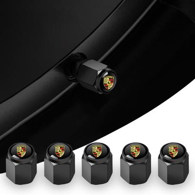 5er-Set Metall Auto Rad Reifen Ventil Luftventilkappe Für Porsche Panamera Macan Boxster Cayman Cayenne 911 718 Dekorationszubehör
