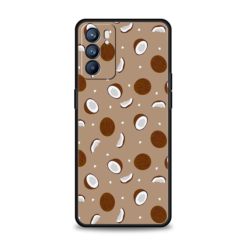 Summer Coconut Phone Case For Oppo A54 A53 A52 A15 A95 A16 A78 A79 A80 A98 4G Find X5 X6 Reno10 12 13 F Pro 5G Cover