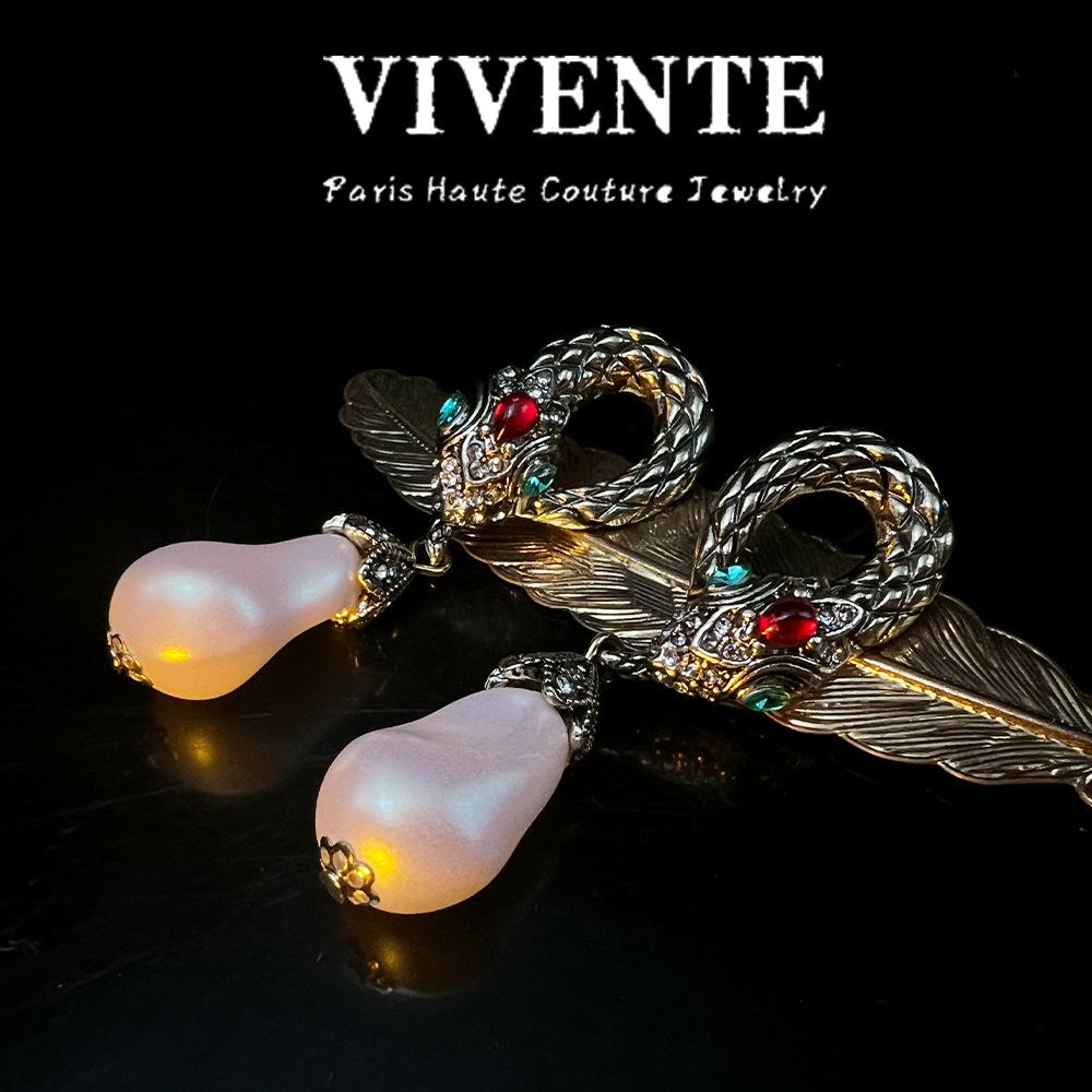 

Серьги в стиле вестерн в виде головы змеи - антикварный тяжелый ретро-дизайн темно-серого