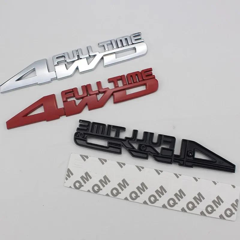 1Pc 3D Metal 4WD FULL TIME Car Badge Side Fender Emblem Rear Trunk Boot Badge Sticker Decals