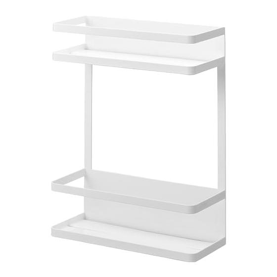 Yamazaki Jitsugyo Washing Machine Side Magnetic Storage Rack 2 Tiers White W28 x D11.5 x H40cm Tower Laundry Rack Can Hold Large Capacity Refills