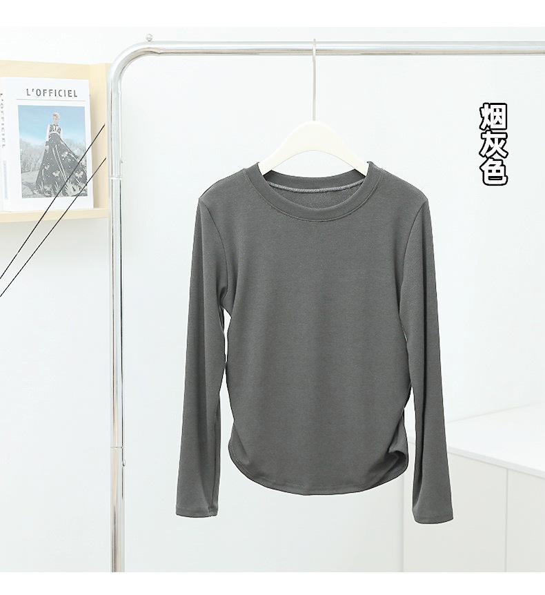 Jarní a podzimní dámské vnitřní tričko s dlouhým rukávem Top tričko s elastickým základem