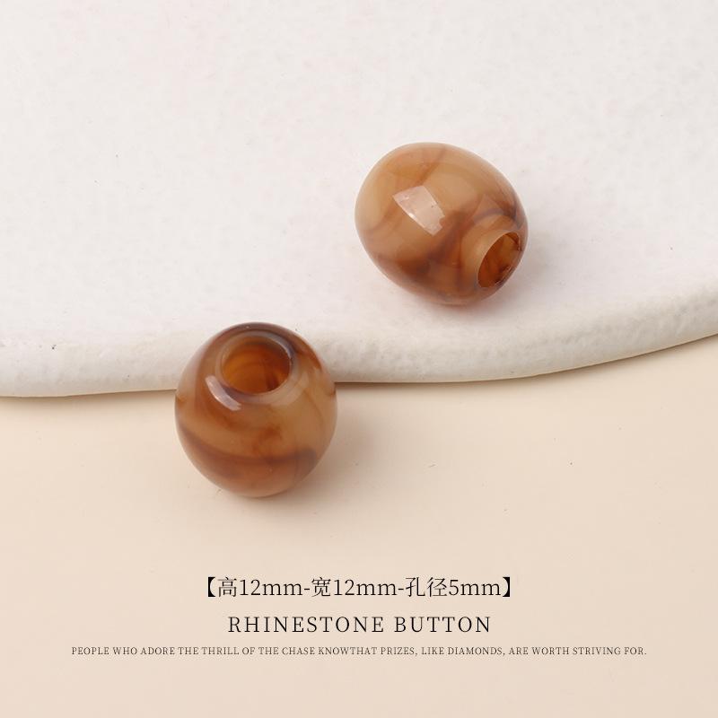 5 ks Akrylové Dvoubarevné Korálky do Kbelíku s Velkým Otvorem Ručně Vyráběné Korálkové Šperky Korálky Plavky Sukně Tkaničky do Bot Dekorativní Kulatá Korálková Spona