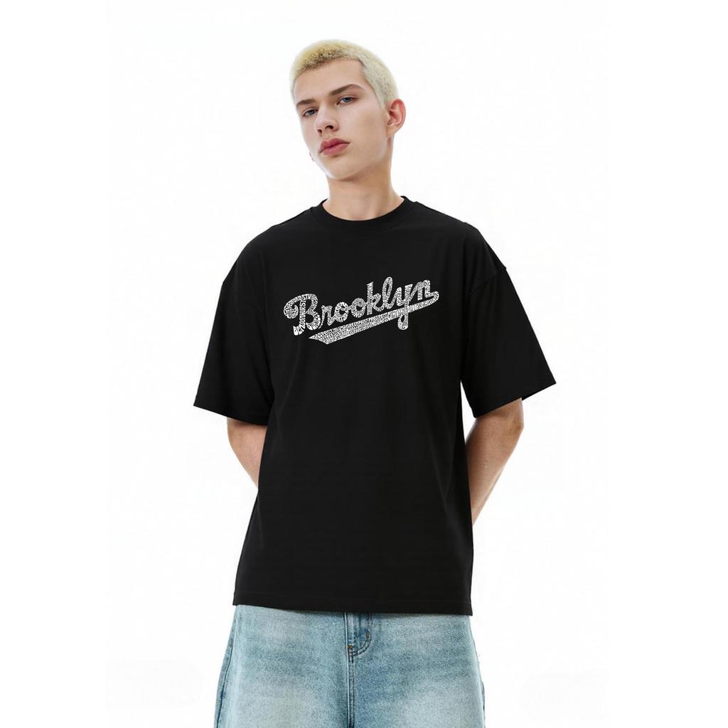 Amerikanisches trendiges Highstreet-Paar-T-Shirt mit lockeren halben Ärmeln für den Sommer, dünnes Rundhals-Kurzarmshirt