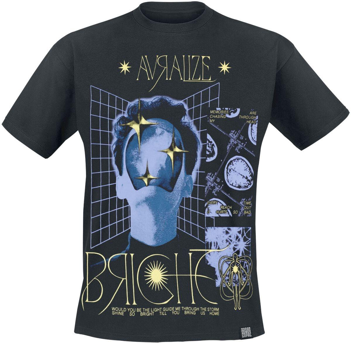 Avralize Bright Cyber Star Grid Logo Print Cotton TShirt Alternative Metal Streetwear Unisex Crew Neck Short Sleeve Tee S
