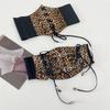 Lace Leopard Pattern Corset Women Waspie Laceup Tied Waistband Retro Cincher for Formal Event Party Elastic Waistbelt