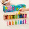 Kids Memory Challenge Toy Bottle Color Matching Board Game, with 14 Colorful Bottles & Wooden Recognition Game Storage Rack, 2-4 Players Family Night