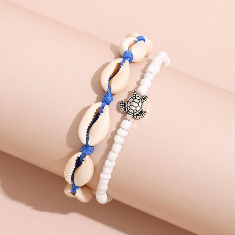 2-4Pcs/Set Bohemia Natural Shell Anklets for Women Fashion Summer Beach Barefoot Foot Chian Bracelet On Leg Ankle Accessories