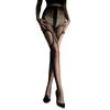 Aurora Polka Dot Shiny Stockings Fake Straps Four-Sided Hollow Out Women's Polka Dot Thin Summer Sexy Black Pantyhose SET8