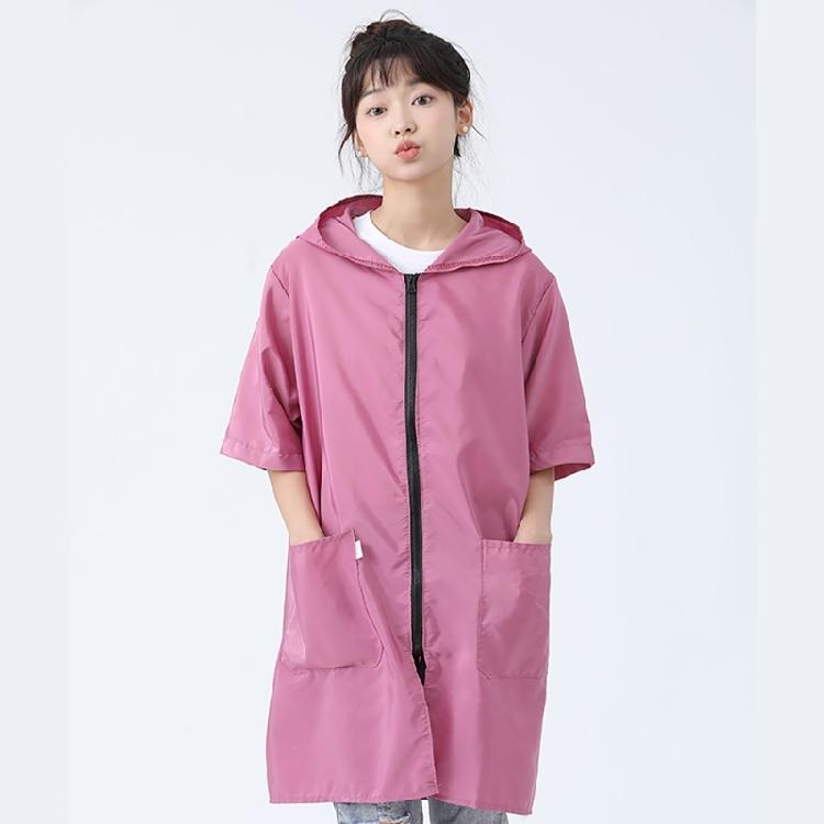 Cremalleras Manga Corta Impermeables Delantal Chaquetas Temporada Cocina Cocinar Delantal Bata Ropa de Trabajo con Bolsillos Grandes Mujeres Hombres