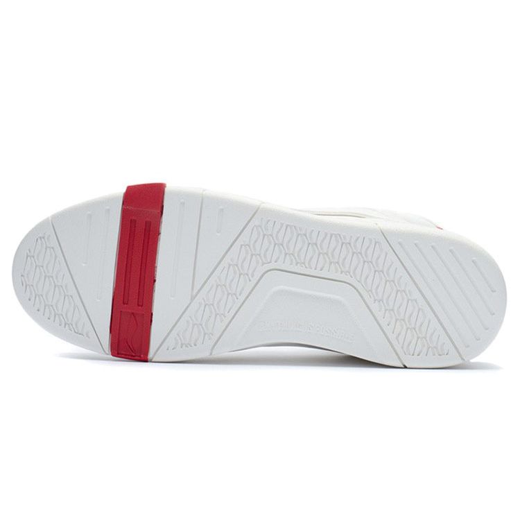 Li Ning Superwave Mid Fleece Durable Breathable High-Top Sneakers Men sneakers White Red AGCR233-6