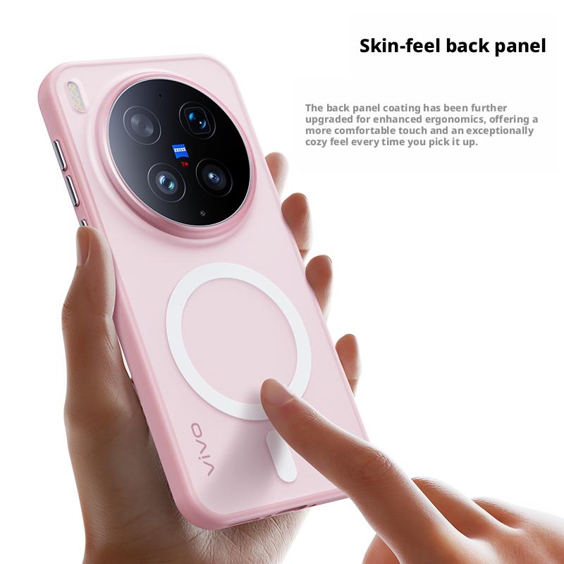 For Vivo X300 Ultra/X300s/X300 Pro/X300 Case Skin-feel Matte Translucent 360° Holder Ring Magnetic Anti-slip Anti-stain Cover