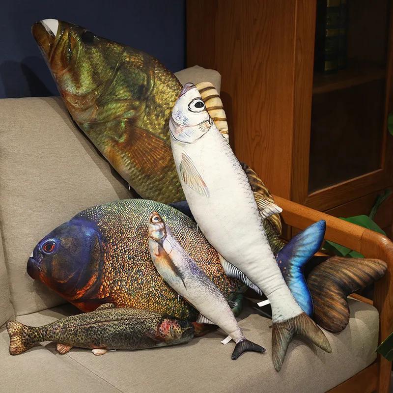 Simulation Funny Fish Plush Toys Giant Stuffed Soft Animal Carp Plush Pillow Creative Sleep Cushion for Kids Girls Xmas Gift